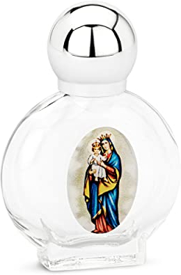 NKlaus 15ml acquasantiera sacra in vetro motivo Madonna corona 7x4,5x2 cm pellegrinaggio 14366