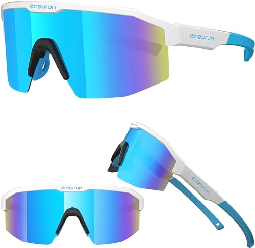 Eye Am Fahrradbrille/Sportbrille für Damen & Herren - Sonnenbrille für Sport, Laufen, MTB & Outdoor Modell: EAZYRUN (F24D-WT)