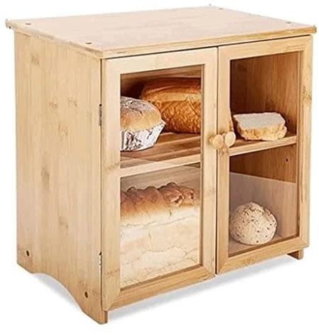 Roedax Brotkasten Brotkasten mit großer Kapazität, Bambus-Brothalter, Arbeitsplatte mit Abdeckung, Brotkasten, hält Brot frisch, Brotaufbewahrung wunderschön