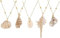 Muschel Halskette Choker For Summer Hawaiian,5Pcs natürliche Muschel Muschel Anhänger Halskette eingelegt mit Gold Rimmed Muschel Halskette,Handmade Muschel Schmuck Geschenke für Frauen Mädchen.
