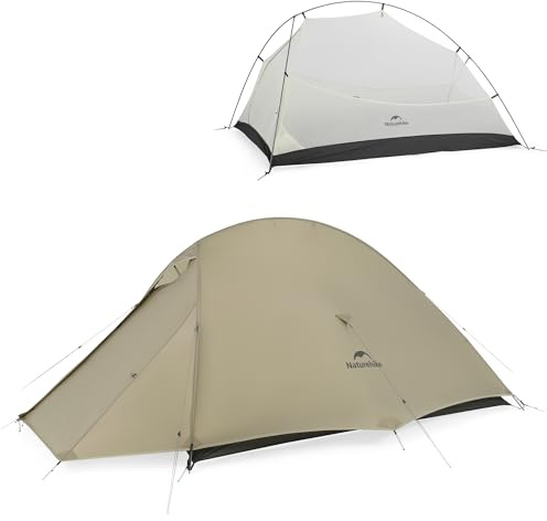 Naturehike Tentes de Camping et Randonnée 2 Personne Ultra Légère Tente Facile à Installer Tentes Dôme Tente 4 Saison Imperméable Ventilée pour Pique-Nique Randonnée Camping (Brun)