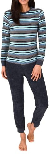 Normann Care Frotté, vårdoverall, pyjamas i ett stycke med dragkedja på rygg och ben, blå, XS