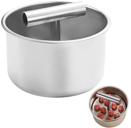 Presse-boulettes manuel en acier inoxydable avec 6/12 trous - Outil de cuisine pour la fabrication de boulettes de viande (12 trous)