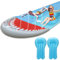 ISOISL Rutschmatte Doppel Wasserrutsche 550 cm L x 145 cm W Rasen-Wasserrutsche mit eingebautem Sprinkler und 2 Rutschboard Wasserspielzeug Kinder für Outdoor Sommer