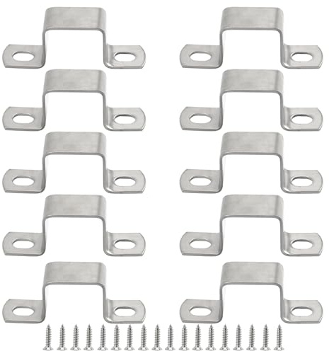 Morsetti per tubi quadrati in acciaio inossidabile 304 con viti, confezione da 10 pezzi da 30 x 30 mm a forma di U per staffa tubo fibbia