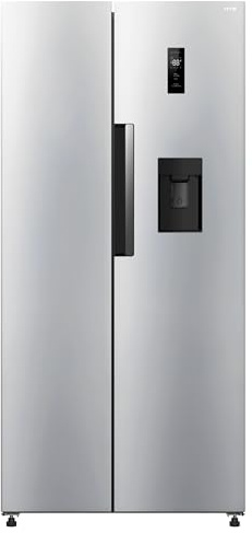 HYE Side By Side American Fridge Freezer - 444L, Frost Free, Water Dispenser, Inox