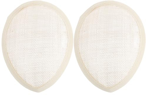 SHOWERORO Base para Tocado de Lino en Color Marfil Forma de Lágrima Ligera y Versátil 2 Piezas Ideales para Manualidades, Bodas y Celebraciones