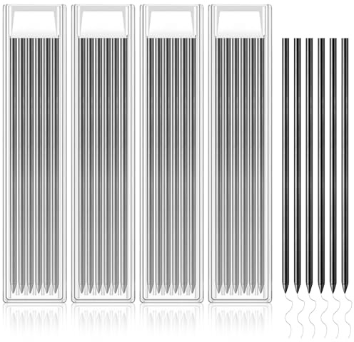 Cossaot 24 Pcs Recambios de Lápices de Carpintero, 2.8 mm Minas de Repuesto, Recambios de Lápices, Minas Irrompibles para Dibujar, Escribir, Carpintería, Constructores (Negro)