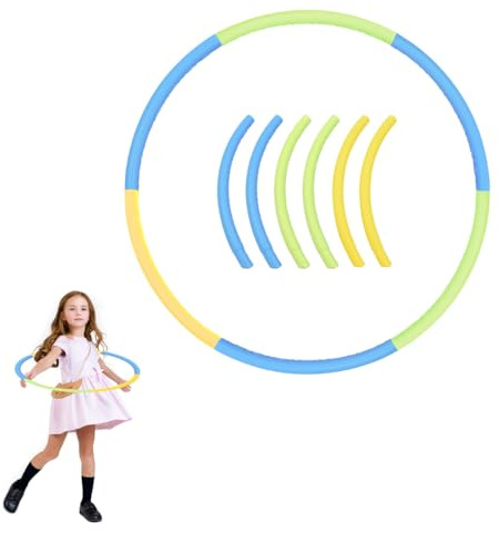Hyacinthy Hula Aro de Fitness para niños, 68cm diámetro Hula, 6 Piezas Anillos de Hula Desmontable y Ajustable para Gimnasia Danza y Entrenamiento de Mascotas, aro de Entrenamiento
