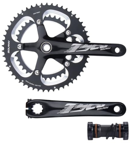 LHHL Vélos De Route Pédalier 170mm Manivelle Ensemble Creux Intégré Pédalier 53-39T Double Plateau Manivelle Ensemble