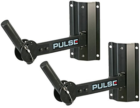 Pulse 2 x 50KG HEAVY DUTY ADJUSTABLE WALL SPEAKER STAND BRACKET 35MM PA DISCO DJ*