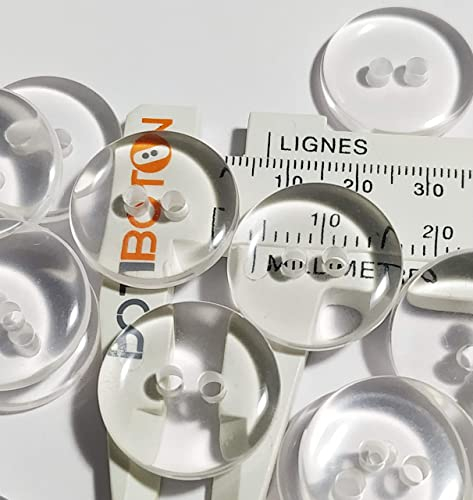 50 Klarsichtknöpfe - Reversibel - Basteln - Nähen (6 Größen verfügbar) - Hergestellt und versandt aus Spanien