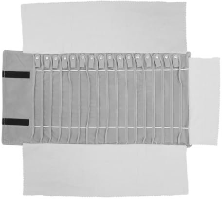 Operitacx Borsa Gioielli Viaggio Rotolo Organizzatore Gioielli Velvet Caso Organizzatore di Stoccaggio Rotolo per Orecchini Bracciali Anello Grigio portagioie da viaggio