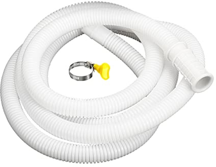 sourcing map Universal Aire Acondicionado Drenaje Manguera 16mm ID 6.6 Pies con Abrazadera para AC Unidades Lavadora Máquina, Blanco