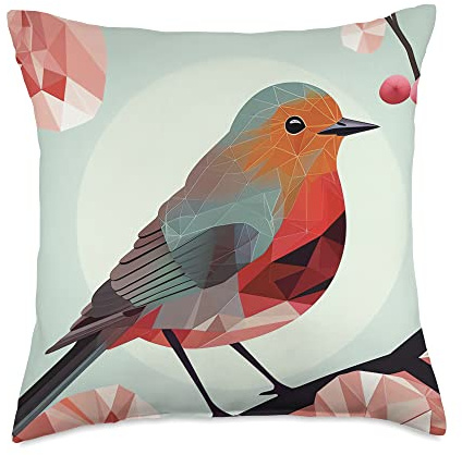 Elegant Red Robin Cherry Blossom Tree with Nature-Inspired Throw Pillow