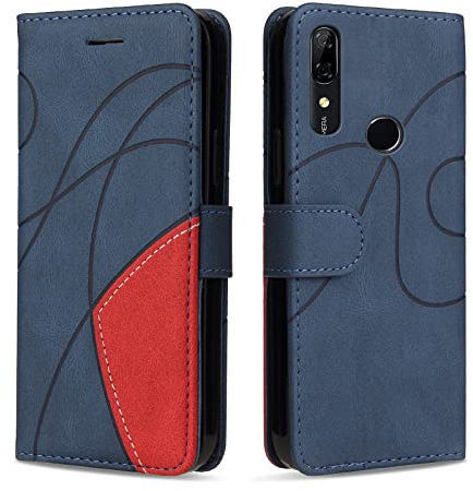 KKEIKO Coque pour Huawei P Smart Z / Y9 Prime 2019, Antichoc Étui à Rabat avec Porte Cartes, Magnetique Portefeuille Coque en PU Cuir pour Huawei P Smart Z / Y9 Prime 2019, Bleu