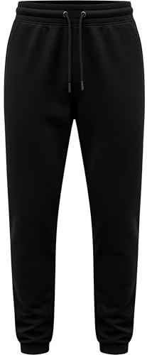 Bonjour Kids Boys Girls Childrens School Jog Pants Sports Games Fleece PE Joggers Trouser Jogging Tracksuit Bottoms Football 3-13 Years Black