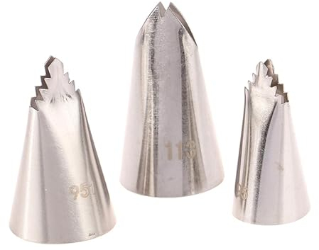 Juego de 3 boquillas para glaseado de hojas 95#951#113#, boquillas de girasol, para decoración de pasteles, herramientas de decoración rusas para crema y postres