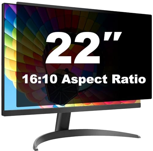 Pantalla de Privacidad de 22 Pulgadas para Monitor de Escritorio de Pantalla Ancha 16:10 - Antiespía, Antirreflejos y Protección de Luz Azul