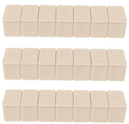 PLAFOPE 3stücke Teiliges Tragbares Medikamenten-etui Aus Lebensmittelechtem Mit Press-mechanismus Einreihige Pillendose Feuchtigkeits Staubschutz Für Reisen Und Unterwegs