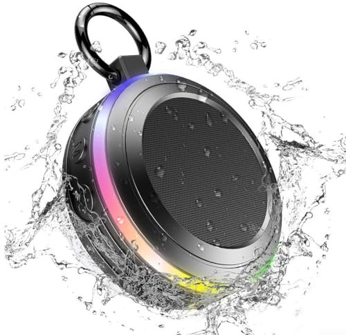 Haut-parleur Bluetooth pour salle de bain - Radio FM - Étanche à 7 niveaux - Pour salle de bain - Noir