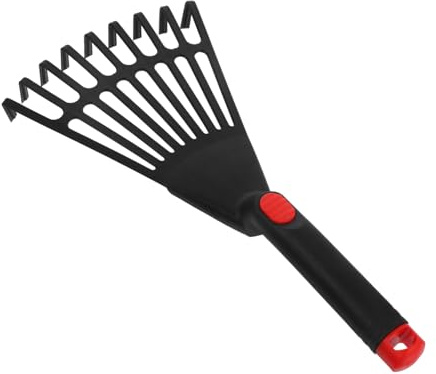 TEHAUX Rastrello da Giardino in Plastica Piccolo con Ergonomico Strumento Resistente per Foglie ed Erbacce Adatto Aiuole e Giardinaggio Facile