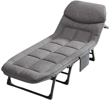 LCUVIMPEX Lit de Camp, Lit Pliant d'appoint avec Matelas for Adultes, Dossier réglable, Cadre en Acier Robuste
