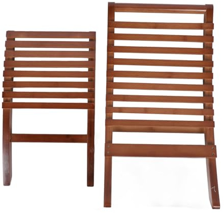 Sahgsa Mörkbrun trästol elegant hopfällbar ergonomisk ryggstöd högt stöd stabilt trä solstol för utomhuscamping trädgård uteplats