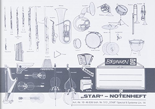 Brunnen 1046836 Notenheft (A5, 8 Blatt, quer, mit Hilfslinien)