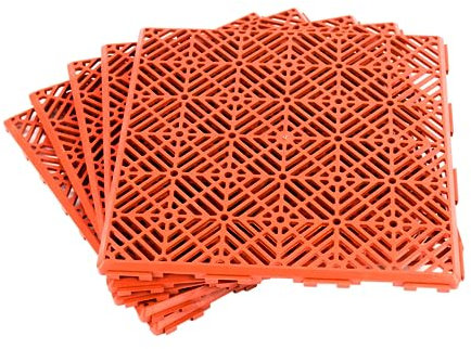 Mattonelle per sentiero da giardino inter-collegabili su tutti i lati, color terracotta