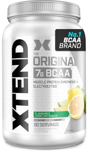 XTEND Original BCAA Powder Lemon Lime Squeeze 90 Servings | 7g BCAAs Per Serving | Sugar Free Branched Chain Amino Acids and Electrolytes Powder for Post Workout Muscle Recovery and Hydration