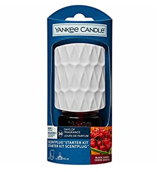 Yankee Candle ScentPlug kit de démarrage | Diffuseur électriqueCerise griotte | Jusqu'à 30 jours de parfum | Design Organic blanc | Prise UE (2 broches)