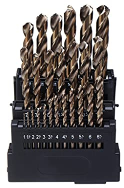 Samnuerly m42 HSS-Co Spiralbohrer-Set 8% hoher Kobalt-Bohrer, Härte 68-70 HRC zum Bohren von Edelstahl, Holz, Metall (Size : 13ps) (25ps)