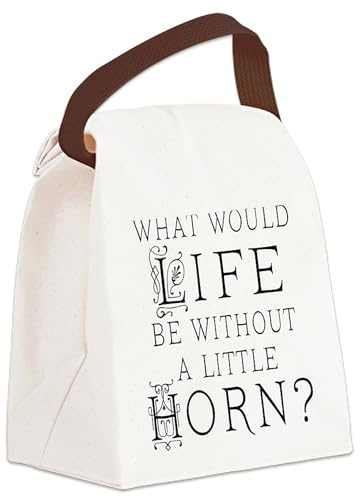 CafePress Horn Life Without Blk Canvas Lunch Bag with Strap Handle