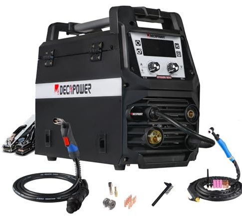 Decapower SYNMIG 200A Saldatrice MIG senza gas Sinergia MMA MIG MAG FLUX LIFT TIG 4 in 1 Attrezzatura per saldatura (PACK2)