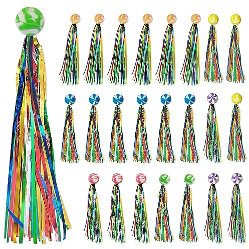 Riisoyu Balles Rebondissantes pour Enfants, 24 Pièces Caoutchouc Rebondissantes Balles Mini Balle rebondissante avec ruban coloré Caoutchouc Balles Colorées pour célébration de festival décor