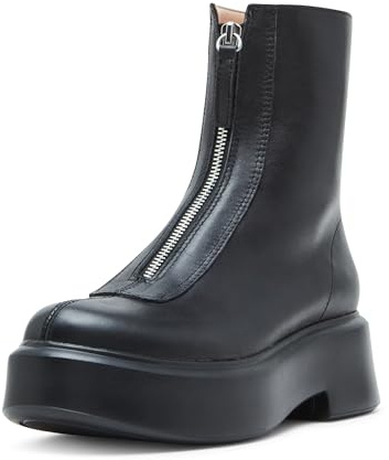Steve Madden Women's Jones Ankle Boot, Black Leather, 8 UK