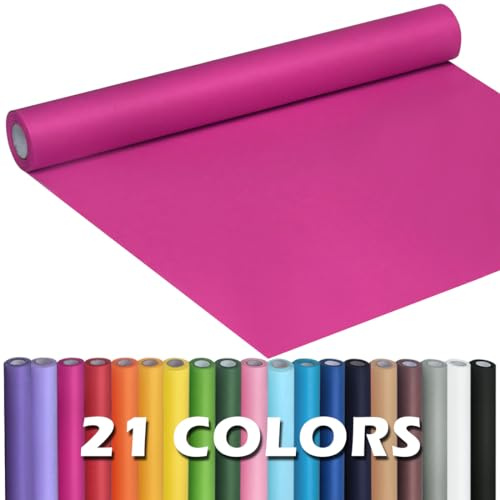 PerkHomy Rose Red Kraft Paper Roll 17.5 x 960 (80') for Gift Wrapping Bouquet Flower Art Painting Craft Writing Packaging Shipping 80GSM 55LB (Rose Red, 17.5 x 80')
