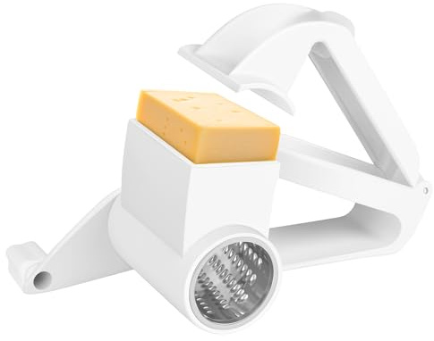 Cheese Grater Rotary Cheese Grater with Handle - Multi-Purpose Kitchen Grater for Hard Cheese, Vegetables, Chocolate