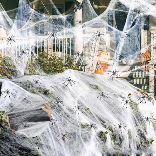 Ragnatele Di Halloween 300g Ragnatele Estensibili Decorazioni Con 60 Ragni Finti Decorazioni Di Halloween Di Ragnatele Ragnatela Bianca Ragnatela Di Decorazione Di Halloween Halloween Ragnatela