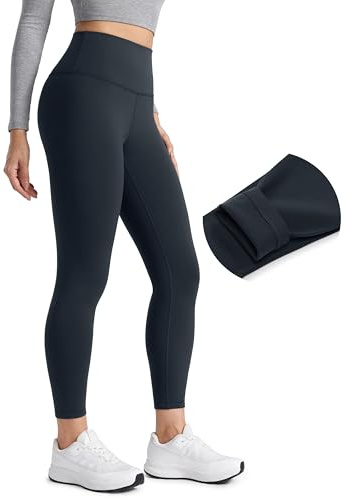 CRZ YOGA Mujeres Leggings con Forro Polar Cintura Alta Salón Yoga Entrenamiento Invierno Abrigados - 64cm True Navy 36