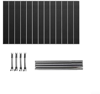 Mesa plegable con carrito de camping, altura ajustable de 7 a 11 pulgadas, tablero de acero al carbono para carritos plegables planos para picnic y barbacoa, 37.4 x 21.7 pulgadas (negro, 78 x 46 cm)