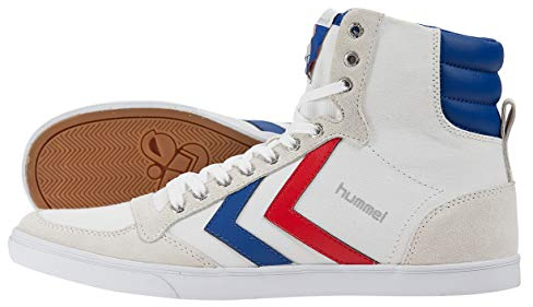 hummel Unisex Hummel Slimmer Stadil High High-Top, White Blue Red Gum, 48 EU