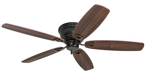 Honeywell Glen Alden 52 Inch Indoor Low Profile Ceiling Fan with Pull Chain Control, Quiet Motor, and 5 Reversible Blades, Oil Rubbed Bronze