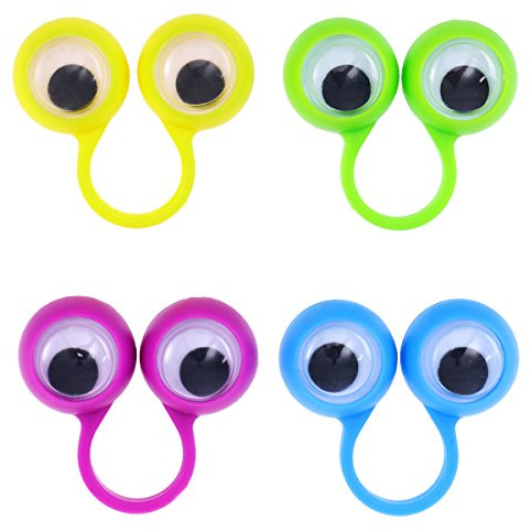 STOBOK 10pcs Eyes Finger Ring Puppet Eyeballs Toy Eye Monster Funny Toy for Kids Party Favor (Random Color)