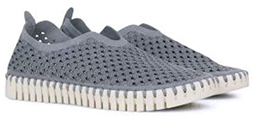 Ilse Jacobsen HORNBÆK | Flache Damen-Schuhe | Slip-On Sneaker mit Recyceltem Mikrofaser-Material und Rutschfester Natur-Gummisohle | Tulip3275 | Leicht Atmungsaktiv Umweltfreundlich | Grey | 39