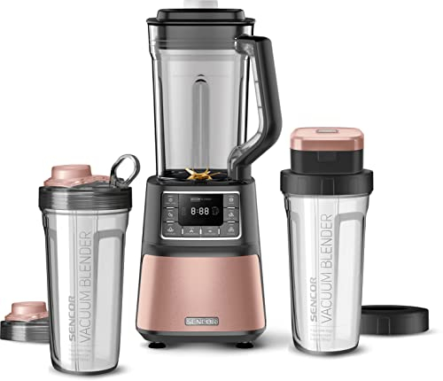 SENCOR 7876GD SBU 7875RS, Mixeur sous vide automatique 1500 W, Smoothie, 8 lames en titane, 7 programmes, rose, plastique