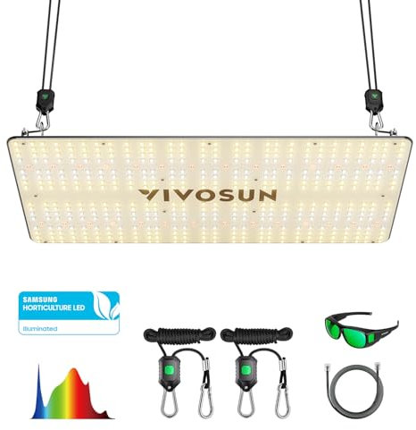 VIVOSUN VS2000 LED Grow Light with Samsung LM301 Diodes & Brand Driver Dimmable Lights Sunlike Full Spectrum w/Seedling Veg & Bloom Plant Growing Lamps for 4x2/3x3 Grow Tente