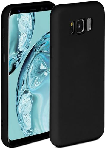ONEFLOW Soft Case für Samsung Galaxy S8 Hülle aus Silikon mit Kameraschutz, Silikonhülle mit erhöhtem Schutz fürs Display, Backcover Schutzhülle, weiche Handyhülle, Schwarz