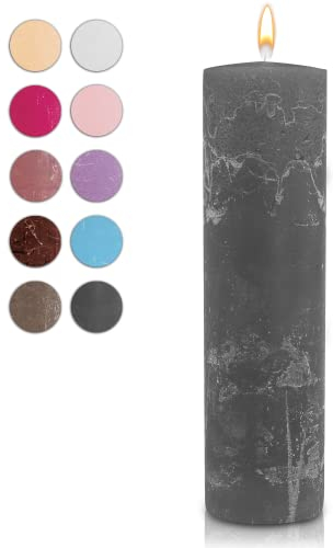 WikaKerzen Stumpenkerze-Rohling - Zur Deko oder zum Basteln & Verzieren - DIY - Taufe, Geburtstag, Hochzeit, Kommunion, Weihnachten - Rustik - 25x7cm